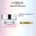 Crème Jour Glycolic-Bright avec SPF17 à base d’acide glycolique pour une peau lisse, éclatante et uniforme – 50 ml – L’Oréal Paris