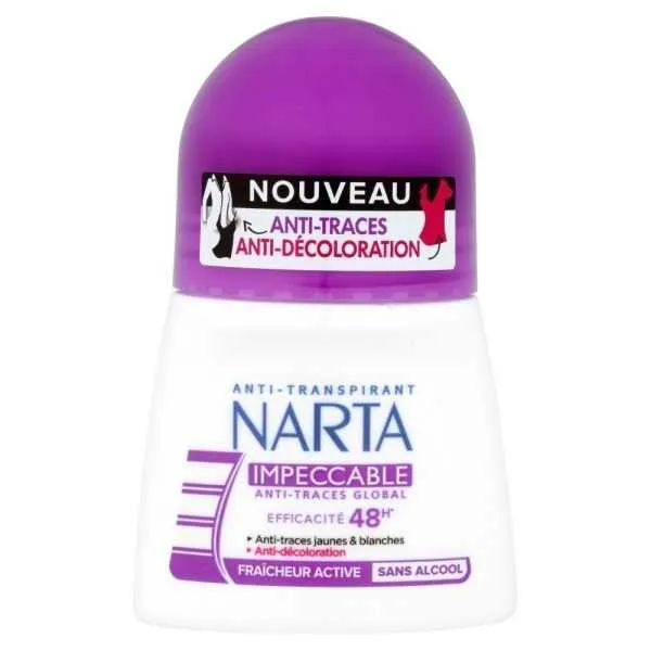 NARTA –  Déodorant Roll On pour femmes Impeccable anti-traces – 50ml